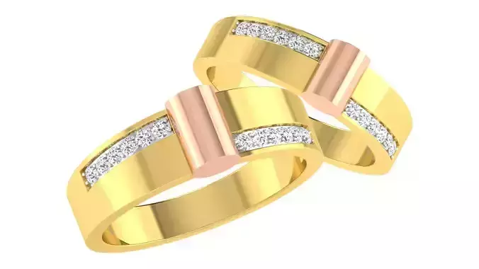 Gold Color Engagement Ring With Diamonds 75