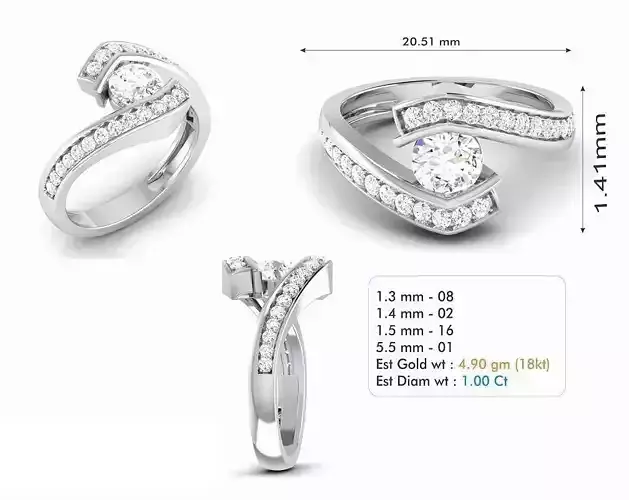Spiral Engagement Ring With Diamonds 35