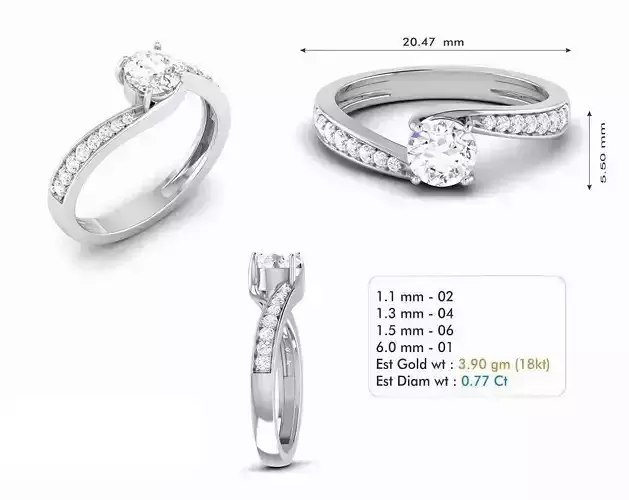 Spiral Engagement Ring With Diamonds 36