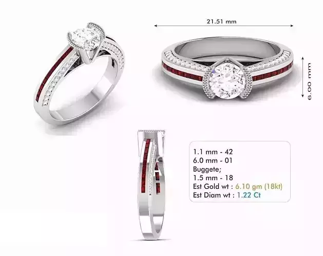 Silver Color Engagement Ring With Diamonds 11
