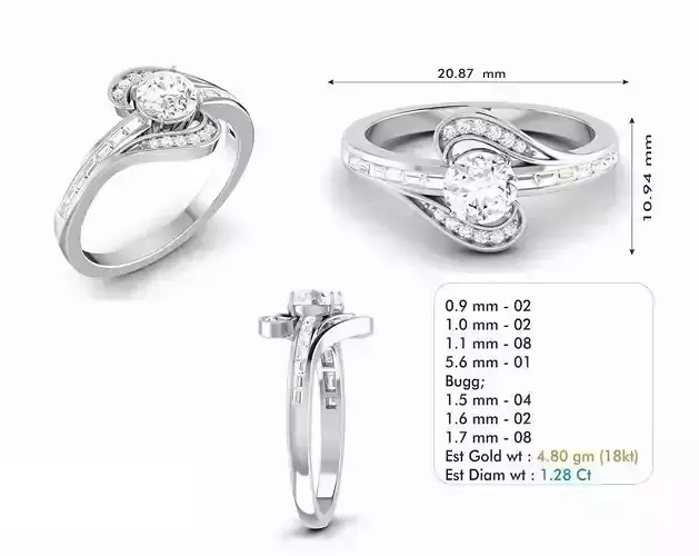 Spiral Engagement Ring With Diamonds 37