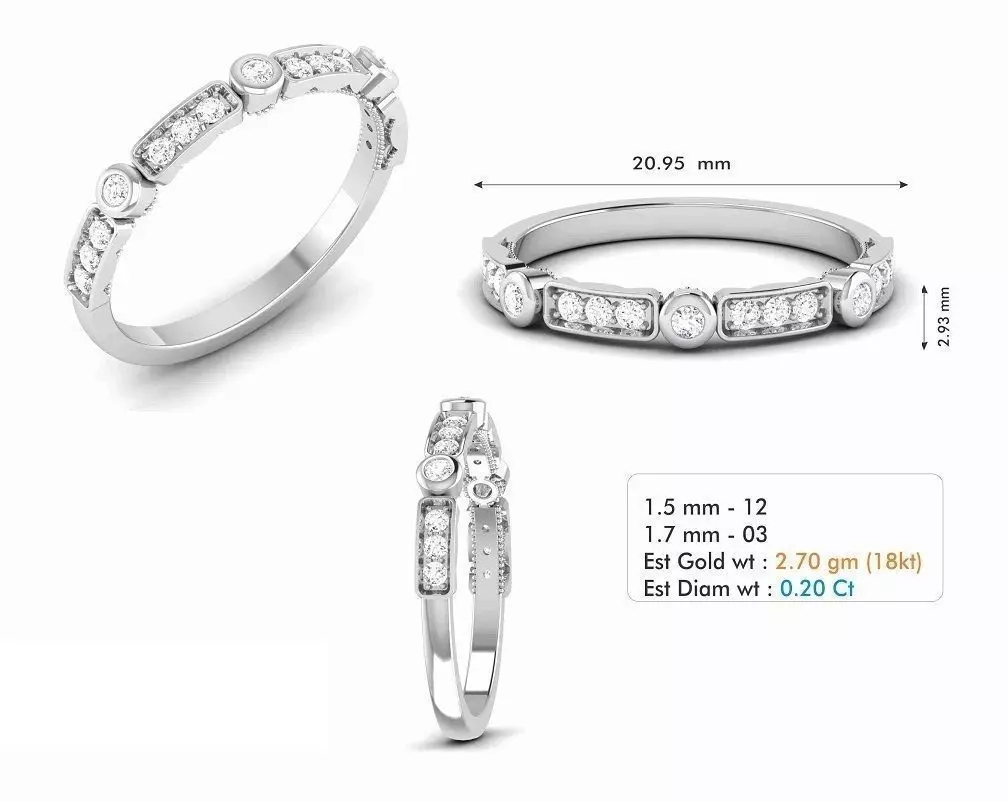 Thin Engagement Ring With Diamonds 5 3D print model_0