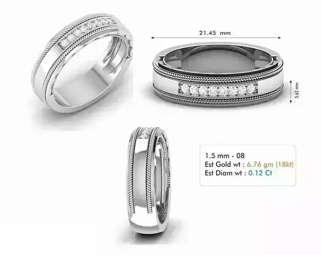 Silver Color Engagement Ring With Diamonds 22
