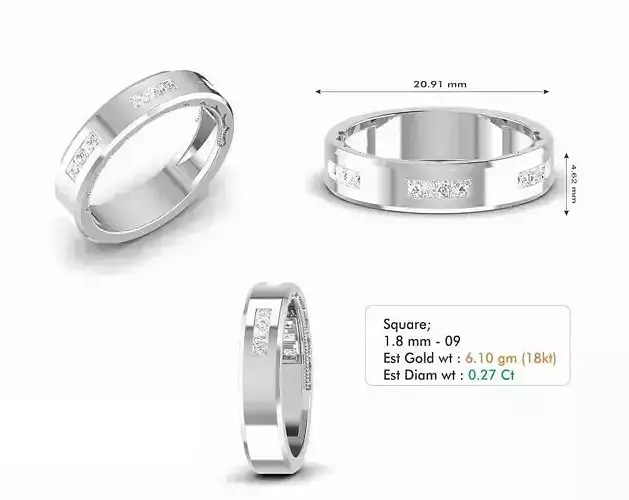 Silver Color Engagement Ring With Diamonds 24