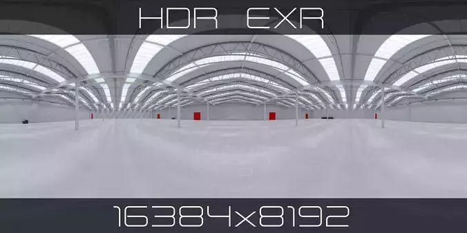 HDRI - Warehouse Interior 8b - 16384x8192 Texture