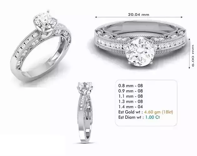 Modern Silver Engagement Ring With Diamonds
