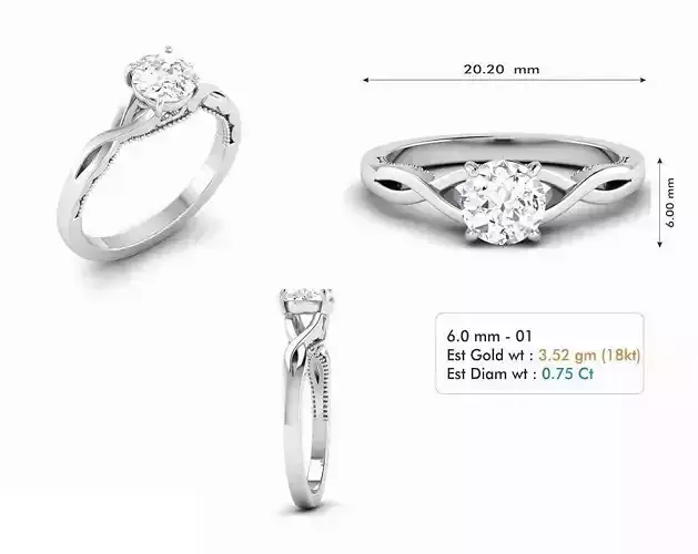 Twisted Engagement Ring With Diamond 2