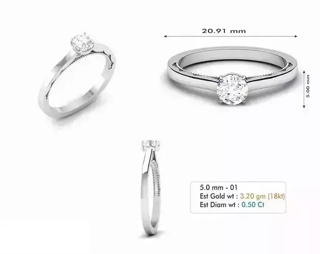 Thin Engagement Ring With Diamond 3