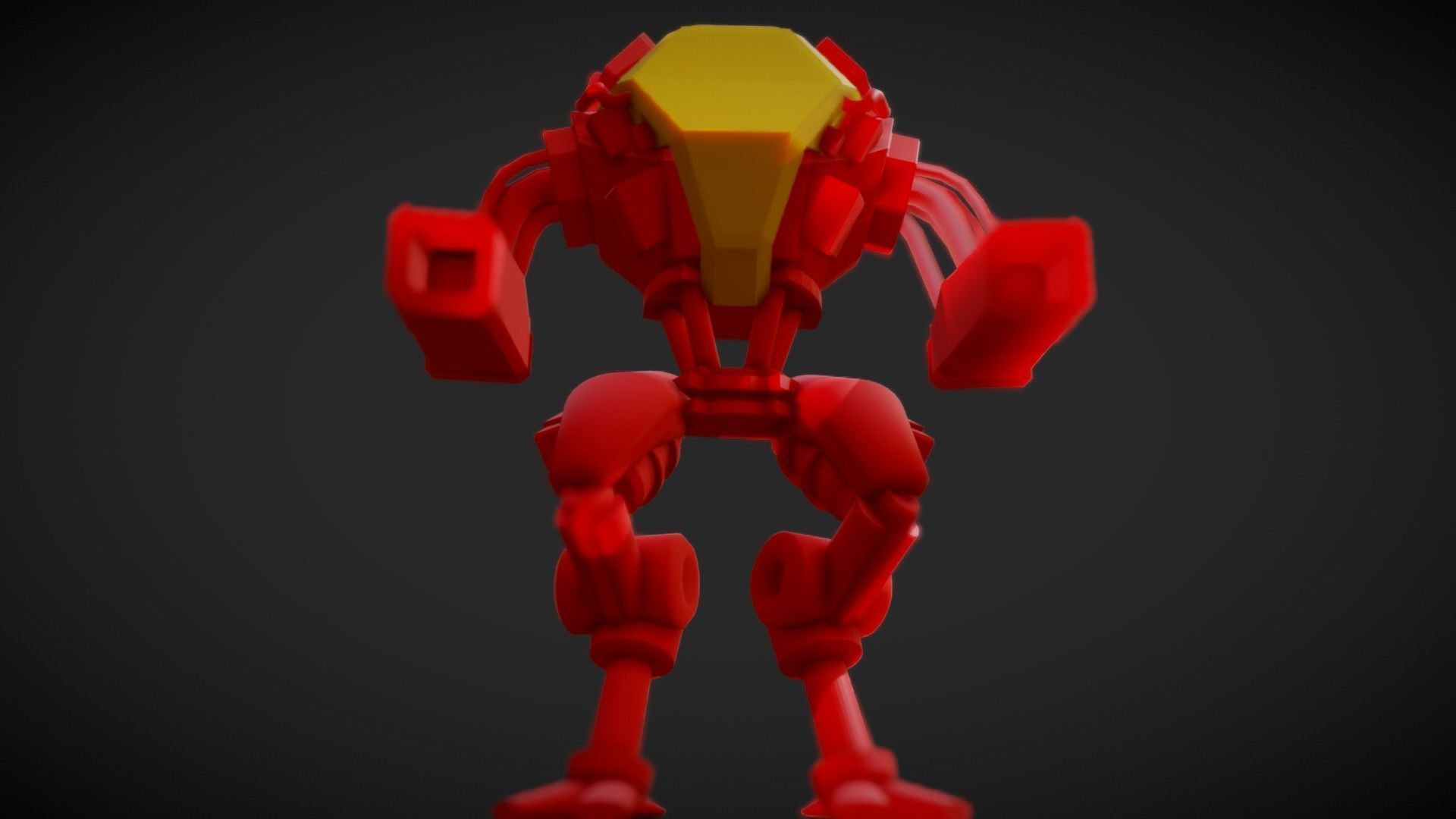 Red Mech Low-poly 3D model_3