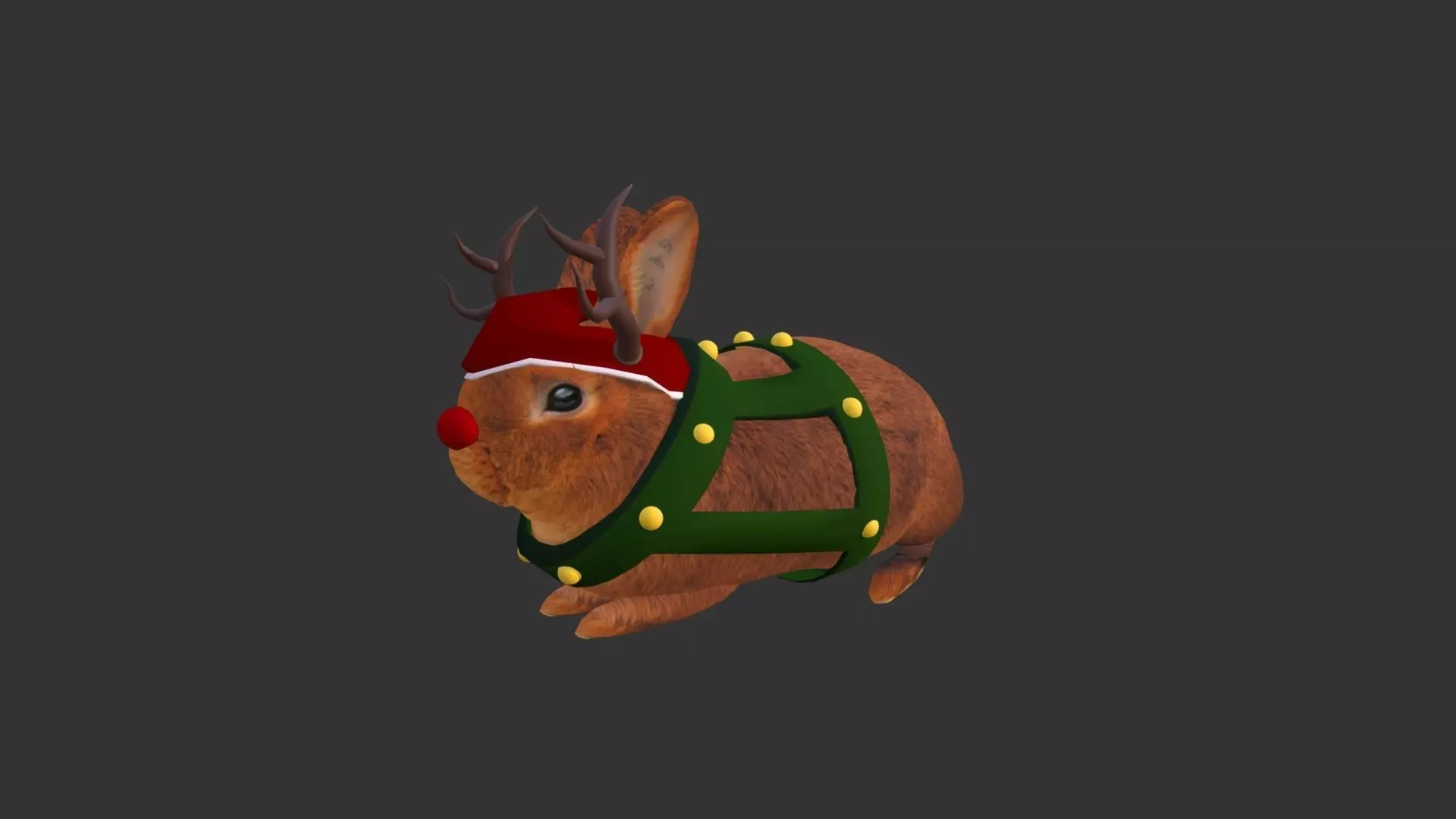 Christmas Rabbit Low-poly 3D model