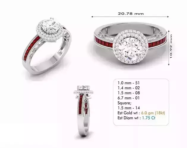 Round Halo Engagement Ring With Diamonds 20