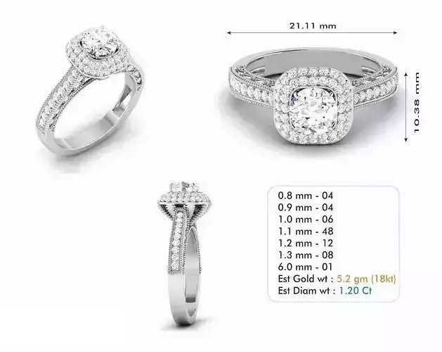 Halo Engagement Ring With Diamonds 4
