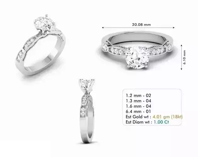 Thin Engagement Ring With Diamonds 19
