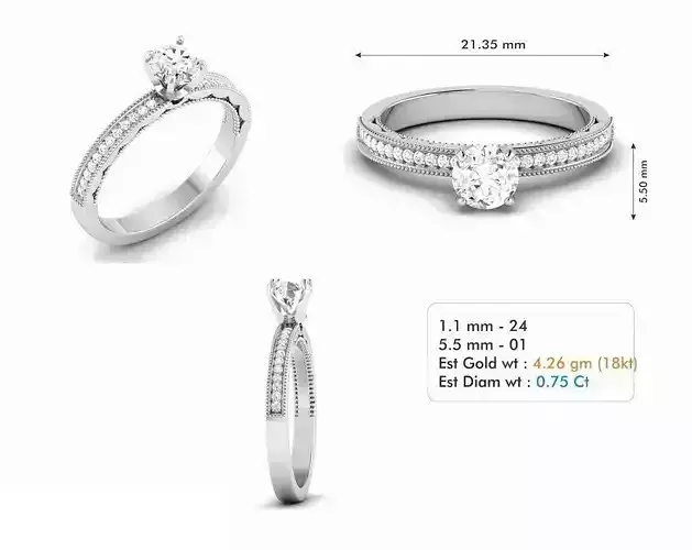 Thin Engagement Ring With Diamond 6