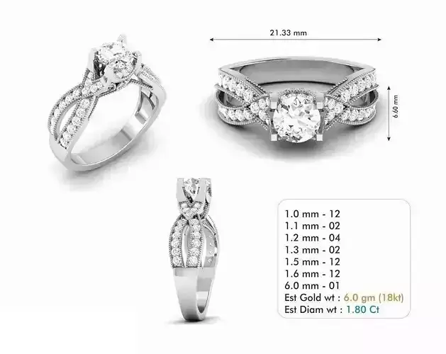 Twisted Engagement Ring With Diamonds 12