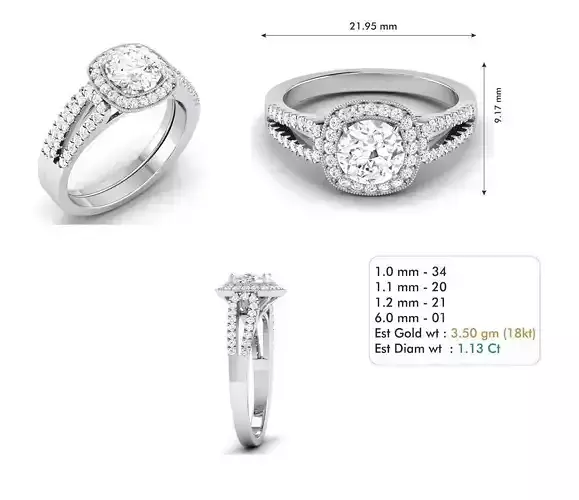 Halo Engagement Ring With Diamonds 11