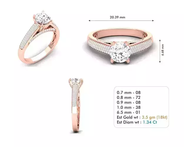 Rose Gold Engagement Ring With Diamonds 15