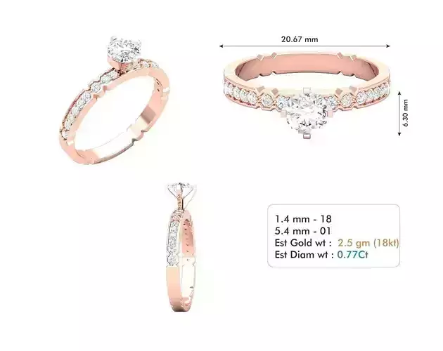 Rose Gold Engagement Ring With Diamonds 20