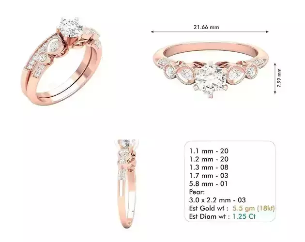 Rose Gold Engagement Ring With Diamonds 21