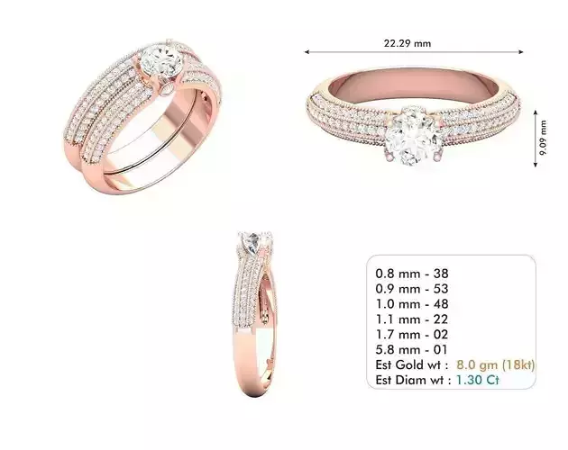 Rose Gold Engagement Ring With Diamonds 22