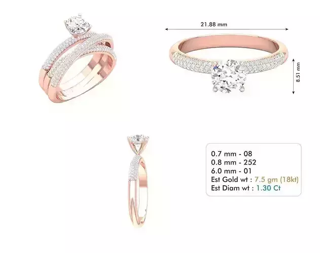 Rose Gold Engagement Ring With Diamonds 23