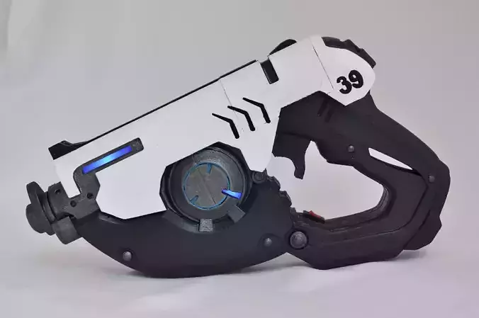 Overwatch Tracer pulse pistol with LEDs 3D print model