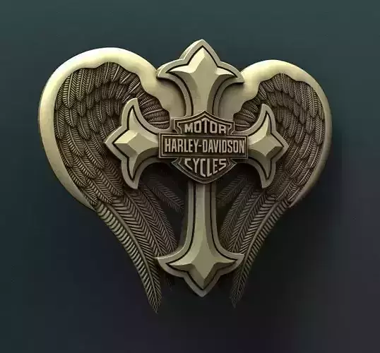 3d STL Model for CNC Router Harley Davidson Cross 3D print model