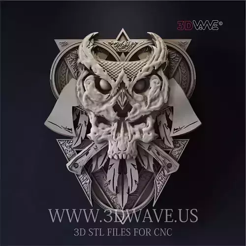 OWL AND SKULL 3d stl files for CNC 3D print model