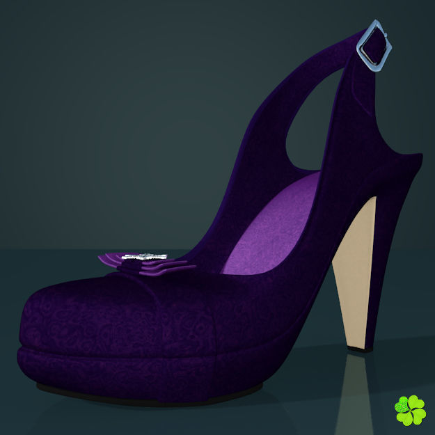 Snowflake shoes high heels low poly Low-poly 3D model_30
