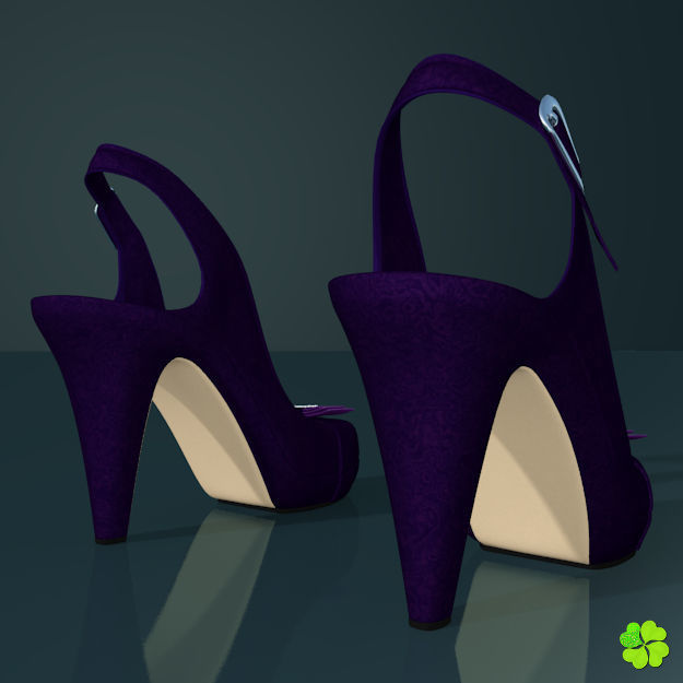 Snowflake shoes high heels low poly Low-poly 3D model_27