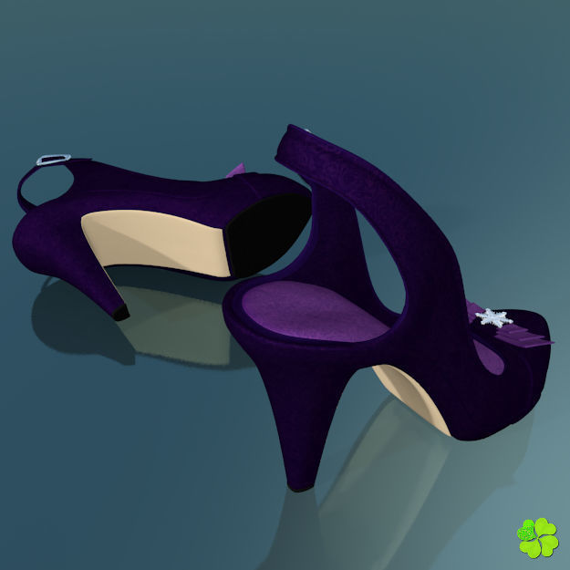 Snowflake shoes high heels low poly Low-poly 3D model_28