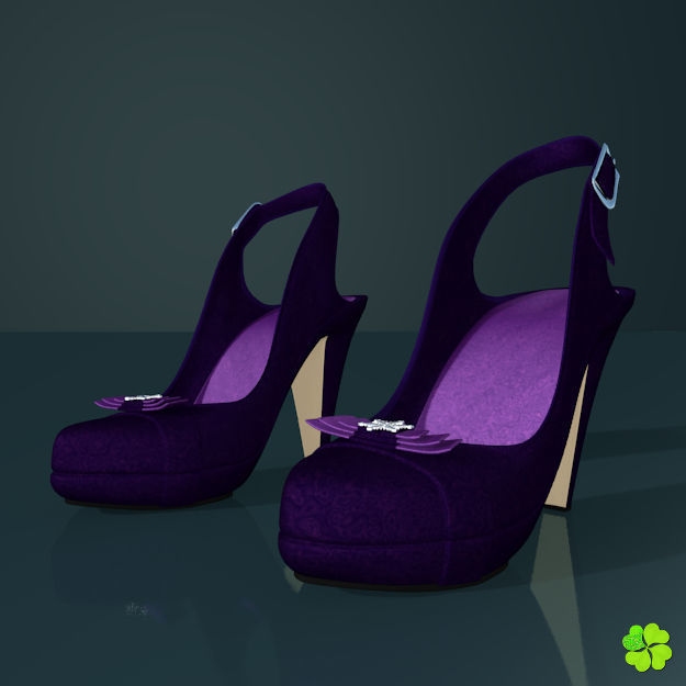 Snowflake shoes high heels low poly Low-poly 3D model_22