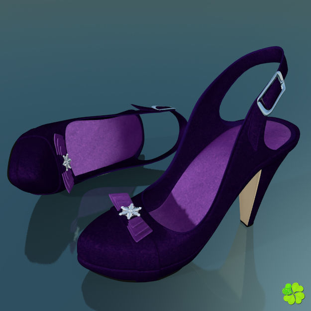 Snowflake shoes high heels low poly Low-poly 3D model_20