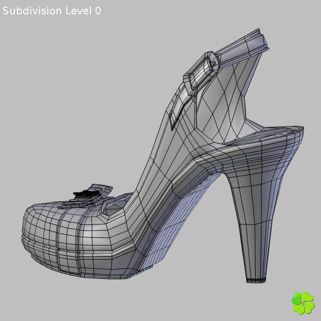Snowflake shoes high heels low poly Low-poly 3D model_38