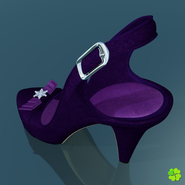 Snowflake shoes high heels low poly Low-poly 3D model_2