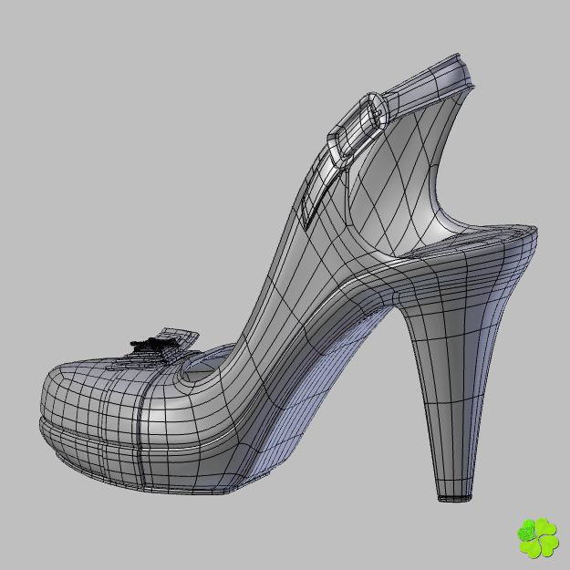 Snowflake shoes high heels low poly Low-poly 3D model_37