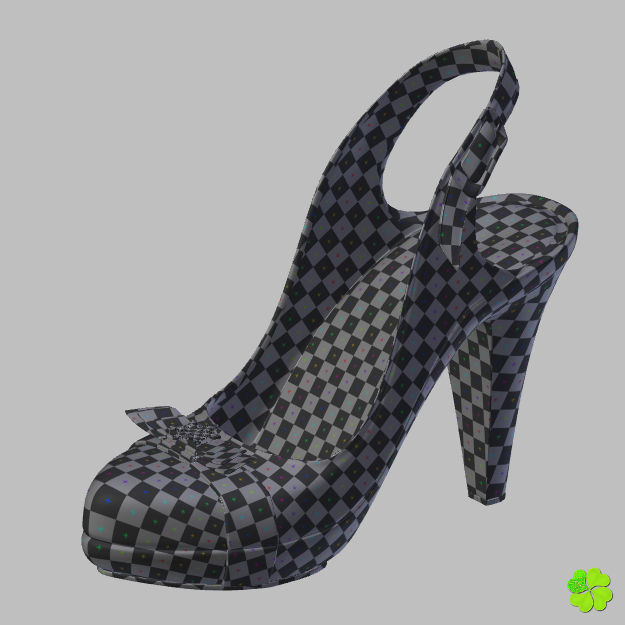 Snowflake shoes high heels low poly Low-poly 3D model_64