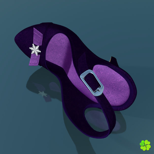 Snowflake shoes high heels low poly Low-poly 3D model_25