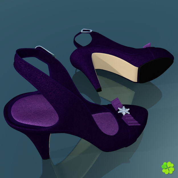 Snowflake shoes high heels low poly Low-poly 3D model_35