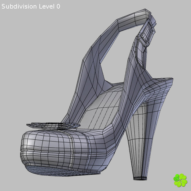 Snowflake shoes high heels low poly Low-poly 3D model_44