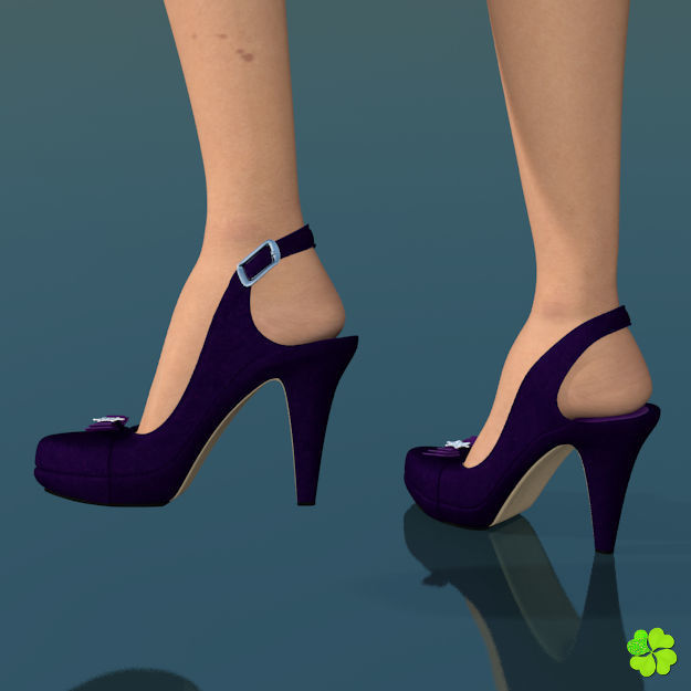 Snowflake shoes high heels low poly Low-poly 3D model_36
