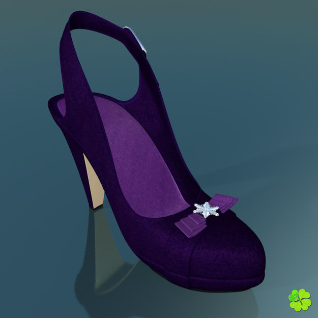 Snowflake shoes high heels low poly Low-poly 3D model_16