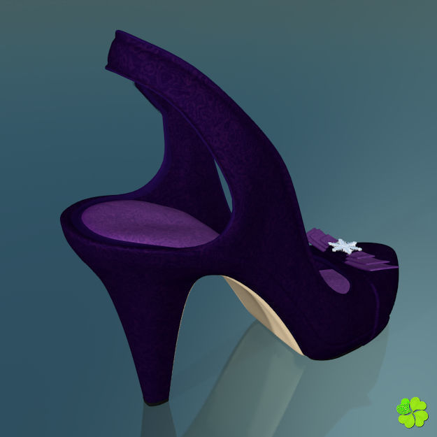 Snowflake shoes high heels low poly Low-poly 3D model_17