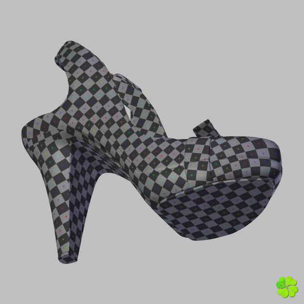 Snowflake shoes high heels low poly Low-poly 3D model_66
