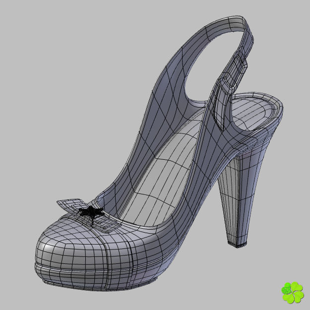 Snowflake shoes high heels low poly Low-poly 3D model_39