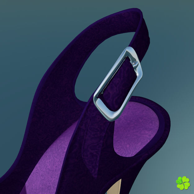 Snowflake shoes high heels low poly Low-poly 3D model_12