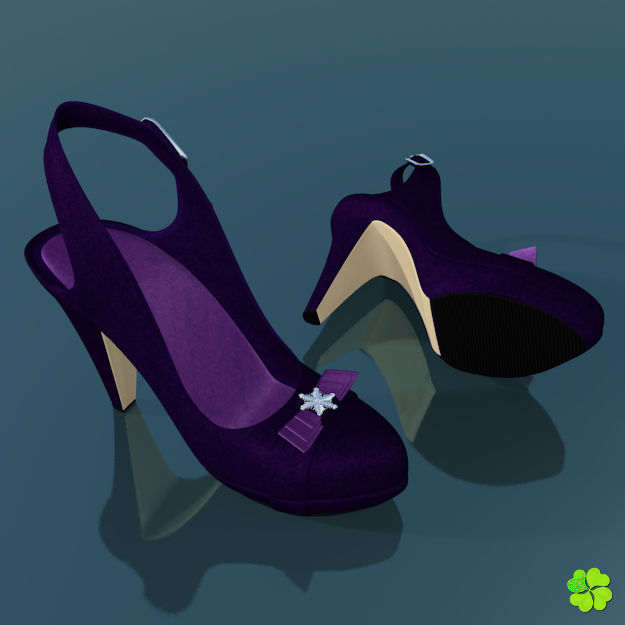 Snowflake shoes high heels low poly Low-poly 3D model_18