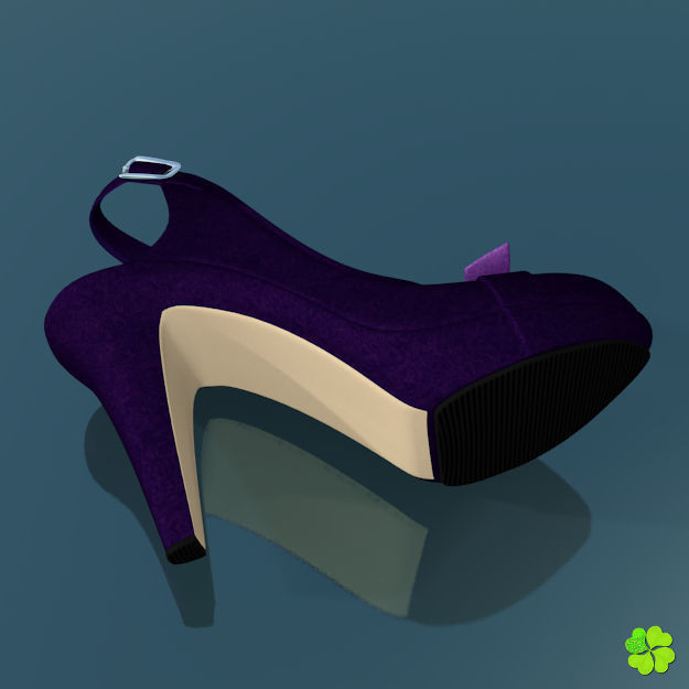 Snowflake shoes high heels low poly Low-poly 3D model_21