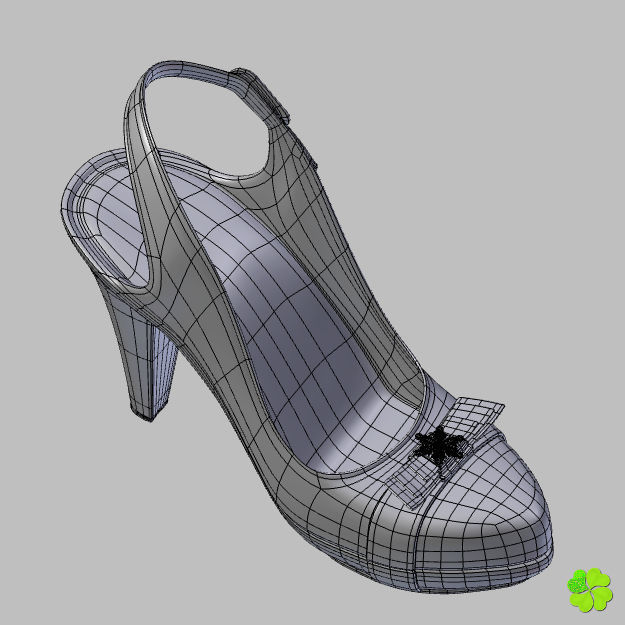Snowflake shoes high heels low poly Low-poly 3D model_55