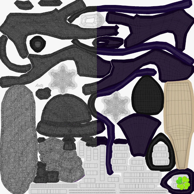 Snowflake shoes high heels low poly Low-poly 3D model_68